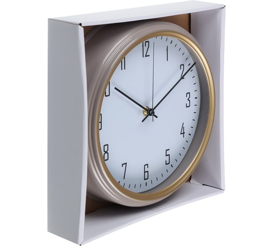 Часы настенные Ladecor CHRONO круглые, пластик, диаметр 27 см, 1xАА, тикающий ход, пластик арт08-10 581-036