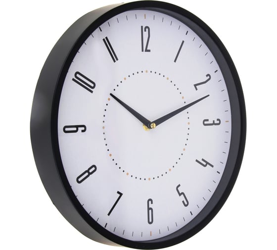 Часы настенные Ladecor CHRONO круглые, пластик, диаметр 30 см, тикающий ход, 1xАА арт08-26 581-088