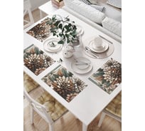 Салфетки на стол для сервировки прямоугольные, плейсмат JoyArty "Цветы полоски", 32x46 см, в комплекте 4 шт., np_sd3511