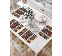 Салфетки на стол для сервировки прямоугольные, плейсмат JoyArty "Фруктовый пир", 32x46 см, в комплекте 4 шт., np_sd3436