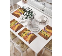 Салфетки на стол для сервировки прямоугольные, плейсмат JoyArty "Поцелуй на Новый год", 32x46 см, в комплекте 4 шт., серия Новый год и Рождество np_sd3896