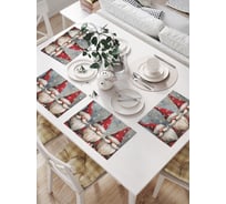 Салфетки на стол для сервировки прямоугольные, плейсмат JoyArty "Снежные гномы", 32x46 см, в комплекте 4 шт., серия Новый год и Рождество np_sd3992