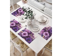 Салфетки на стол для сервировки прямоугольные, плейсмат JoyArty "Космея", 32x46 см, в комплекте 4 шт., np_sd3463