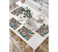 Салфетки на стол для сервировки прямоугольные, плейсмат JoyArty "Нарисовал ромашки", 32x46 см, в комплекте 4 шт., np_sd3532