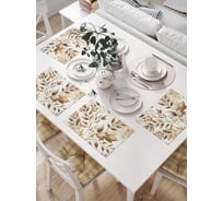 Салфетки на стол для сервировки прямоугольные, плейсмат JoyArty "Узор веточками", 32x46 см, в комплекте 4 шт., np_sd3579