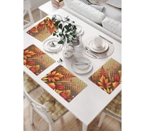 Салфетки на стол для сервировки прямоугольные, плейсмат JoyArty "Осенняя композиция", 32x46 см, в комплекте 4 шт., np_sd4016