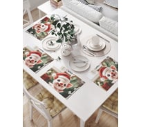 Салфетки на стол для сервировки прямоугольные, плейсмат JoyArty "Радость миру", 32x46 см, в комплекте 4 шт., серия Новый год и Рождество np_sd3874