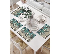 Салфетки на стол для сервировки прямоугольные, плейсмат JoyArty "Разнообразие валенок", 32x46 см, в комплекте 4 шт., серия Новый год и Рождество np_sd3945