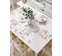 Салфетки на стол для сервировки прямоугольные, плейсмат JoyArty "Милые овечки", 32x46 см, в комплекте 4 шт., np_sd3439