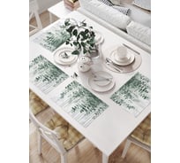 Салфетки на стол для сервировки прямоугольные, плейсмат JoyArty "Мраморный эвкалипт", 32x46 см, в комплекте 4 шт., np_sd3418