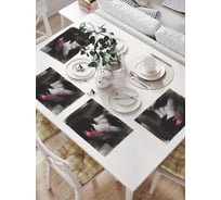 Салфетки на стол для сервировки прямоугольные, плейсмат JoyArty "Рисунок девушки", 32x46 см, в комплекте 4 шт., np_sd3573