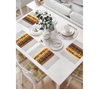 Салфетки на стол для сервировки прямоугольные, плейсмат JoyArty "Хот-дог", 32x46 см, в комплекте 4 шт., np_sd3454