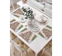 Салфетки на стол для сервировки прямоугольные, плейсмат JoyArty "Елочка гори", 32x46 см, в комплекте 4 шт., серия Новый год и Рождество np_sd3887