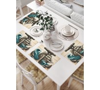 Салфетки на стол для сервировки прямоугольные, плейсмат JoyArty "Якорь на дереве", 32x46 см, в комплекте 4 шт., np_sd3524