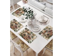 Салфетки на стол для сервировки прямоугольные, плейсмат JoyArty "Луговой букет", 32x46 см, в комплекте 4 шт., np_sd3512