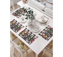 Салфетки на стол для сервировки прямоугольные, плейсмат JoyArty "Солдатики в строю", 32x46 см, в комплекте 4 шт., серия Новый год и Рождество np_sd3932