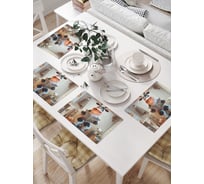 Салфетки на стол для сервировки прямоугольные, плейсмат JoyArty "Корова читает", 32x46 см, в комплекте 4 шт., np_sd3473