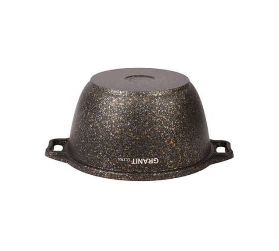 Кастрюля Kukmara 4 л со стеклянной крышкой, антипригарное покрытие линия Granit ultra black-gold кгбг42а