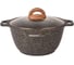 Кастрюля Kukmara 4 л со стеклянной крышкой, антипригарное покрытие линия Granit ultra black-gold кгбг42а 1