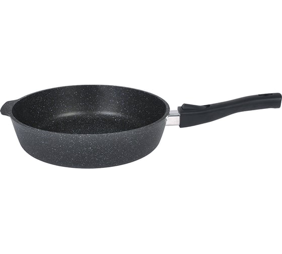 Глубокая сковорода Kukmara 260 мм со съемной ручкой, антипригарное покрытие линия Granit black сггч262а