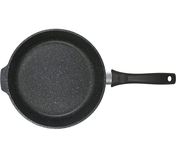Глубокая сковорода Kukmara 240 мм с ручкой, антипригарное покрытие линия Granit black сггч240а