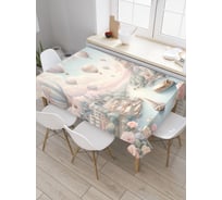 Прямоугольная тканевая скатерть на стол с рисунком JoyArty Нежный Париж 145х180 см tc_sd3554_180x145