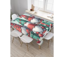 Прямоугольная тканевая скатерть на стол с рисунком JoyArty Утро с подарками 120х145 см, серия Новый год и Рождество tc_sd3871_120x145