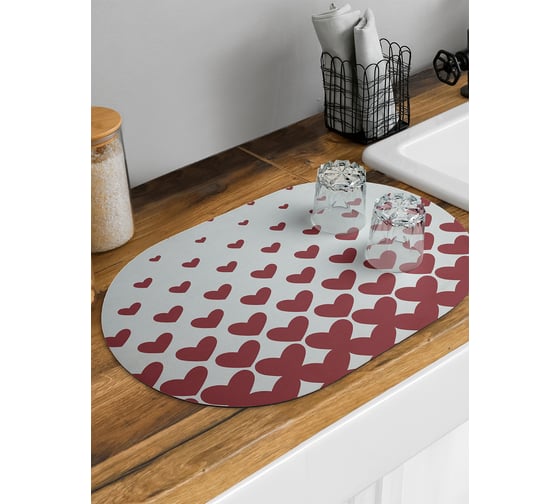 Коврик для сушки посуды JoyArty Тетрис из сердец 58x38 см sbm_429246_58x38 1