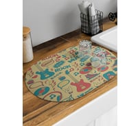 Коврик для сушки посуды JoyArty Люблю музыку овальный 58x38 см sbm_430065_58x38