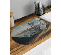 Коврик для сушки посуды JoyArty Золотые Ворота овальный 58x38 см sbm_430080_58x38