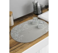 Коврик для сушки посуды впитывающий для кухни JoyArty Веточки в бутах овальный 58x38 см sbm_27898_58x38