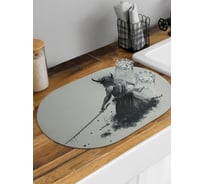 Коврик для сушки посуды JoyArty Самурай овальный 58x38 см sbm_430042_58x38