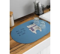 Коврик для сушки посуды JoyArty Вам нужна кошка овальный 58x38 см sbm_429642_58x38