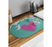 Коврик для сушки посуды впитывающий для кухни JoyArty Волшебные купидоны овальный 58x38 см sbm_74569_58x38
