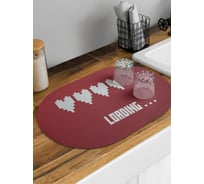 Коврик для сушки посуды впитывающий для кухни JoyArty Загрузка сердец овальный 58x38 см sbm_53911_58x38