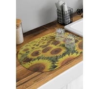 Коврик для сушки посуды впитывающий для кухни JoyArty Поле подсолнухов овальный 58x38 см sbm_105983_58x38