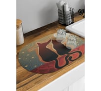 Коврик для сушки посуды впитывающий для кухни JoyArty Мечтающие коты овальный 58x38 см sbm_14815_58x38