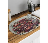 Коврик для сушки посуды JoyArty Гранатовый букет овальный 58x38 см sbm_sd3435_58x38