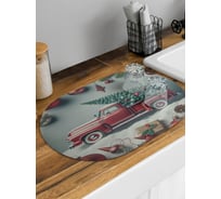 Коврик для сушки посуды JoyArty Елочка к празднику овальный 58x38 см sbm_sd3861_58x38