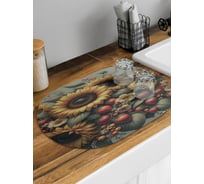 Коврик для сушки посуды JoyArty Клубника и подсолнух 58x38 см sbm_sd3446_58x38