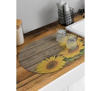 Коврик для сушки посуды впитывающий для кухни JoyArty Цветы подсолнуха овальный 58x38 см sbm_105986_58x38