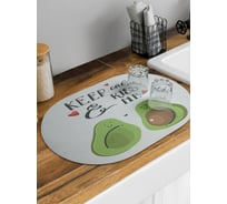 Коврик для сушки посуды впитывающий для кухни JoyArty Ты - моя половинка овальный 58x38 см sbm_92018_58x38