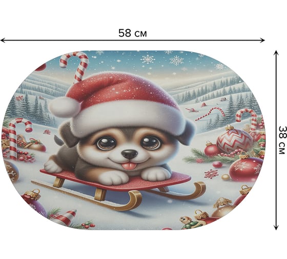 Коврик для сушки посуды JoyArty Веселая прогулка овальный 58x38 см sbm_sd3866_58x38