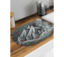 Коврик для сушки посуды JoyArty Горы в огоньках овальный 58x38 см sbm_sd3964_58x38