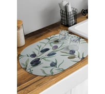 Коврик для сушки посуды впитывающий для кухни JoyArty Созревшие оливки овальный 58x38 см sbm_378798_58x38