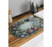 Коврик для сушки посуды JoyArty Праздничный венок овальный 58x38 см sbm_sd3950_58x38