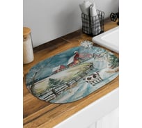 Коврик для сушки посуды JoyArty Прогулка зимой овальный 58x38 см sbm_sd3989_58x38