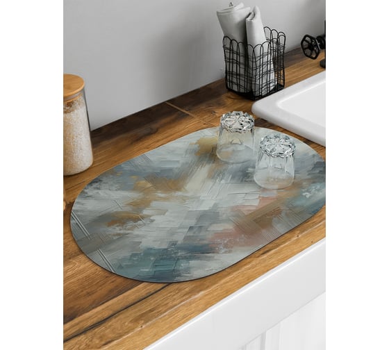 Коврик для сушки посуды JoyArty Современность овальный 58x38 см sbm_sd3577_58x38 1