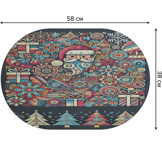 Коврик для сушки посуды JoyArty Подарки на празник овальный 58x38 см sbm_sd3974_58x38