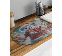 Коврик для сушки посуды JoyArty Счастливый снеговик овальный 58x38 см sbm_sd3928_58x38